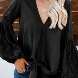 Black Tie Front Rhapsody Black Top